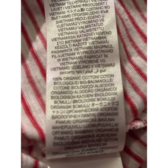 SEASALT CORNWALL Organic Cotton Red Stripe 3/4 Sleeve Relaxed Fit Top US 10 - Picture 5 of 5